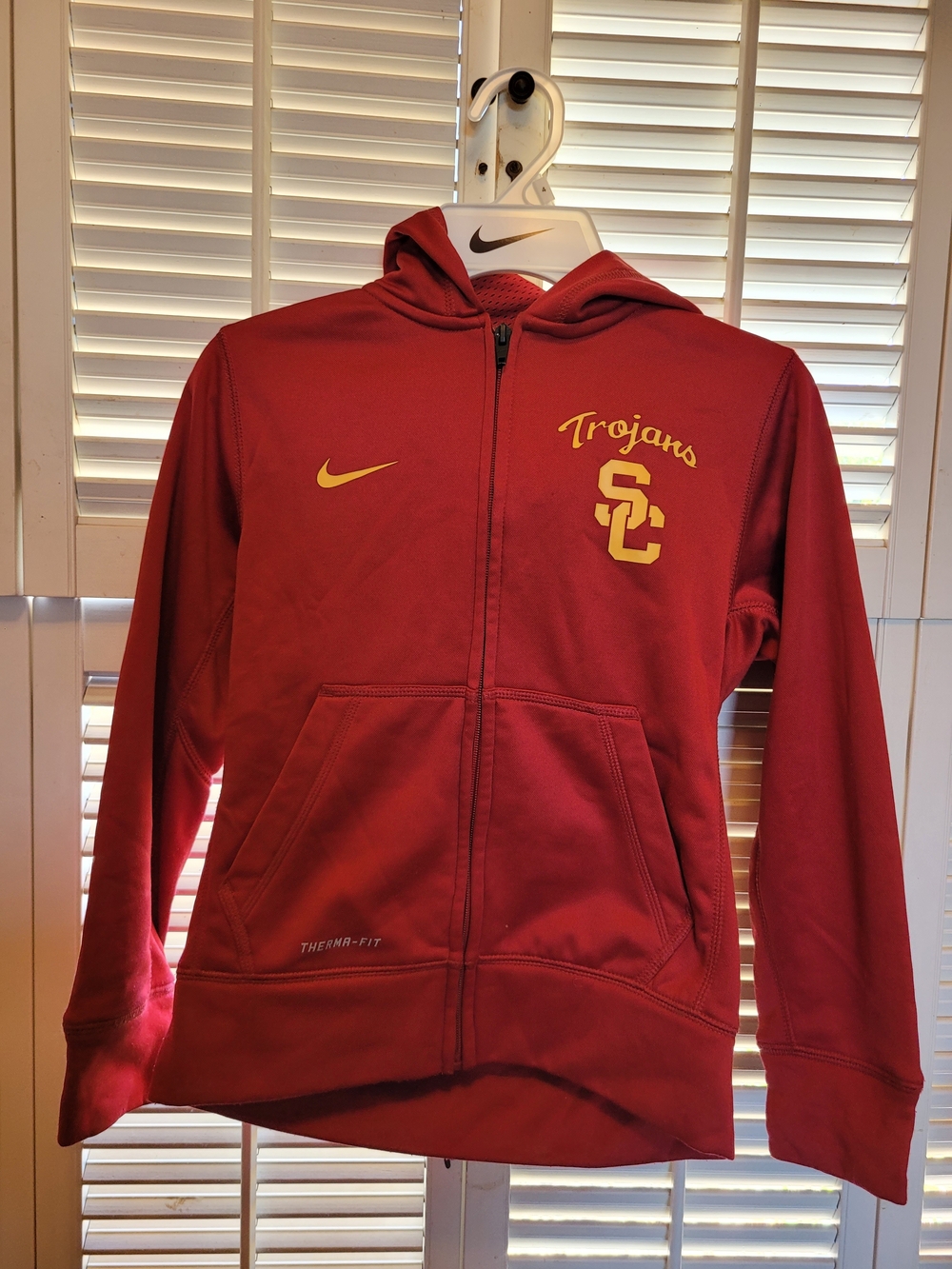 Nike Men’s USC Trojans Cardinal Full-Zip Hoodie Sz Small 7/8